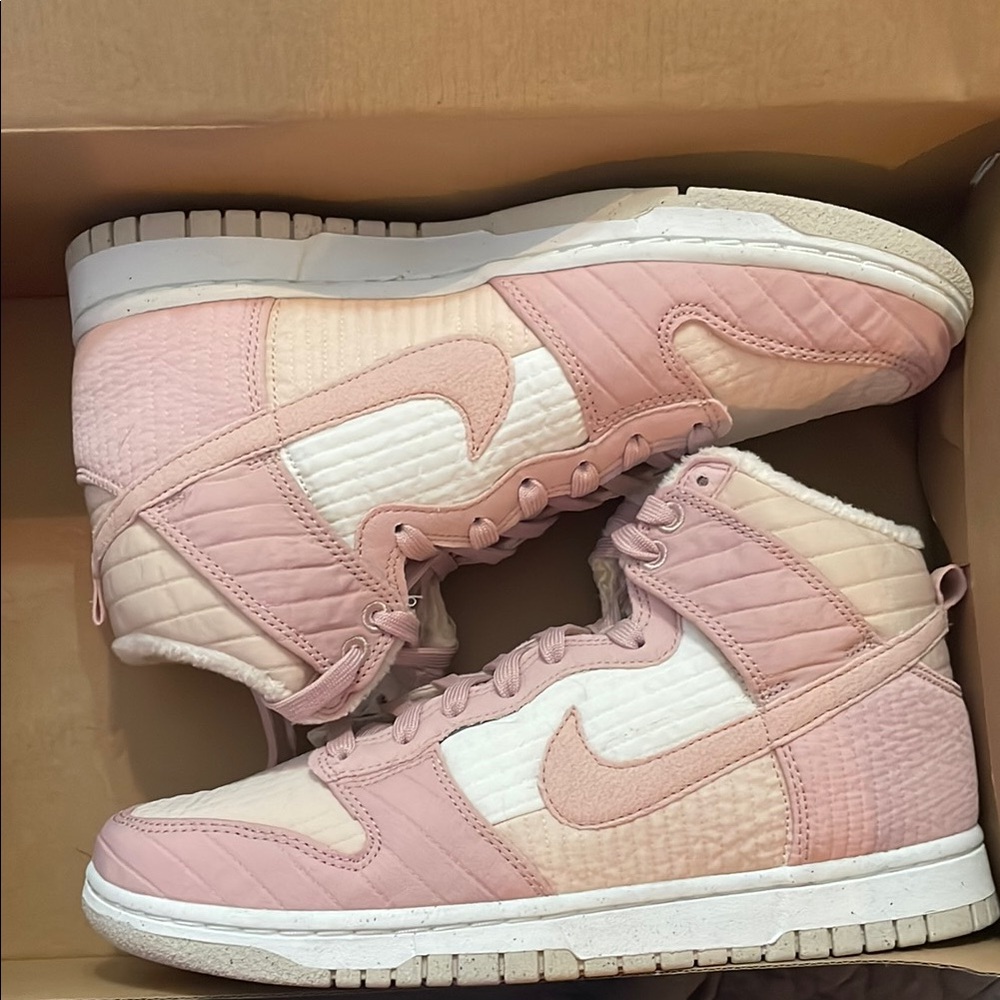 Nike Women's Pink and White Sneakers
